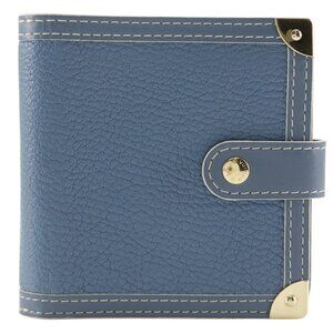 LOUIS VUITTON Compact zip Bi-Fold Wallet M91829 Suhali line blue Goatskin ...
